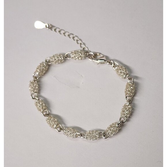 5 grams 925 Sterling Silver Mesh Bead Bracelet 6" - Picture 1 of 5